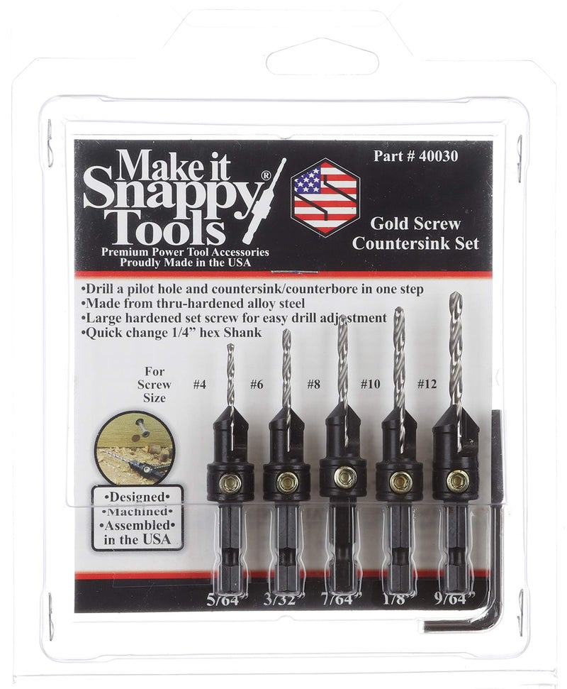 Make it Snappy Tools Quick-Change 5-Pc. Countersink Drill Bit Set. Proudly Made in The USA. - Image 2